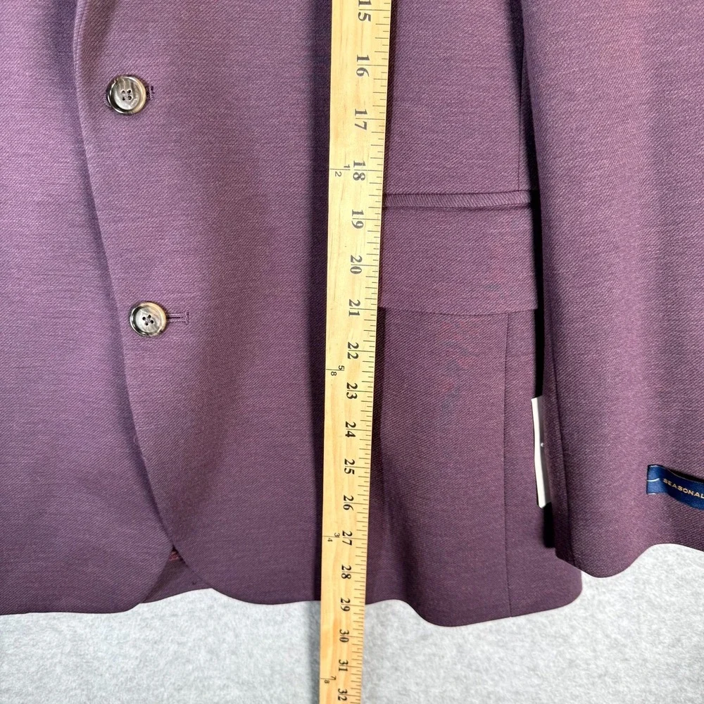 Stafford Blazer Mens 40 Plum Stretch‎ Comfort Classic Fit Notch Lapel Formal